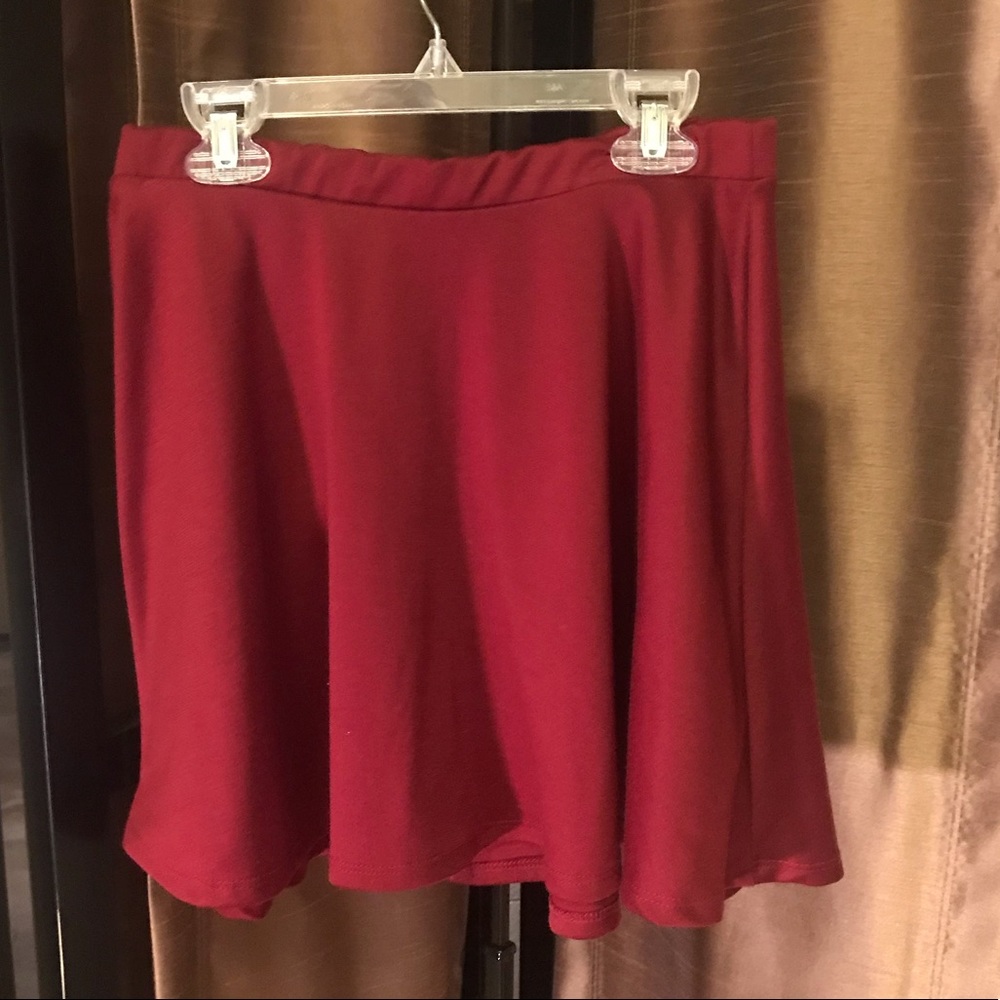 Burgundy skater skirt